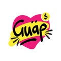 Guap Gen Z Sticker in EPS Vector Royalty Free Stock Photo