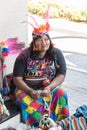 Guarani woman selling souvenirs in Parana Province, Brazil Royalty Free Stock Photo