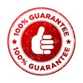 100 guarantee stamp red