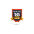 100% Guarantee Customer Service Badge Logo Vector Template Design Illustration Royalty Free Stock Photo