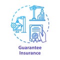 Guarantee insurance concept icon. Documental agreement. Safety coverage for property. Business contract idea thin line