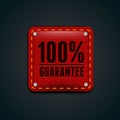 Guarantee leather button red