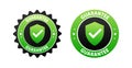 Guarantee Seal Badges with Checkmark for Quality Assurance and Trust. Vector stock illustration
