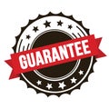 GUARANTEE text on red brown ribbon stamp Royalty Free Stock Photo