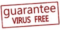 Stamp with text Guarantee virus free Royalty Free Stock Photo