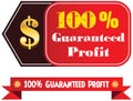 100% guaranteed profit label or badge