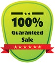 100% guaranteed sale label or badge.