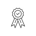 Guaranty certificate medal with approved for web shop vector. Approved medal icon.