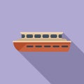 Guard boat icon flat vector. Rescue boat