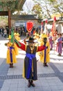 Guard change ceremony at the Deoksugung Royal Palace. Procession with musicians Royalty Free Stock Photo