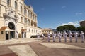 Guard change at Prince's Palace of Monaco Royalty Free Stock Photo