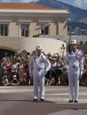 Guard change at Prince's Palace of Monaco Royalty Free Stock Photo