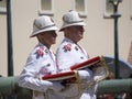 Guard change at Prince's Palace of Monaco Royalty Free Stock Photo