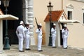 Guard changing ceremony near Prince`s Palace, Monaco City Royalty Free Stock Photo