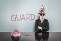 Guard concept with businessman Royalty Free Stock Photo