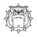 Guard dog face. Angry dog head sign. vector illustration