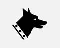 Guard Dog Icon German Shepherd Head Police Service Canine Vector Black White Silhouette Symbol Sign Royalty Free Stock Photo