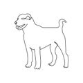 Guard dog one line art. Continuous line drawing of kangal alabai, shepherd dog, animal.