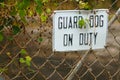 Guard Dog Sign Royalty Free Stock Photo