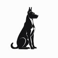 Guard dog silhouette in standing pose with clean black and white contrast Royalty Free Stock Photo