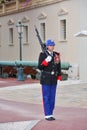 Guard on duty at residence of Prince of Monaco Royalty Free Stock Photo