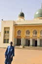 Guard at the Entrance of the Niamey Grand Mosque Royalty Free Stock Photo