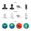 Guard, guide, statue, gun. Museum set collection icons in black,flat,outline style vector symbol stock illustration web.