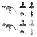 Guard, guide, statue, gun. Museum set collection icons in black,monochrome style vector symbol stock illustration web.