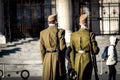 Guard of honor in the Kossuth Lajos Square Kossuth Lajos ter at Hungarian Parliament Building in Budapest Royalty Free Stock Photo