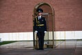 Guard of honor at post in Alexanders Garden in Moscow. Royalty Free Stock Photo