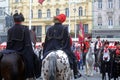 Guard of Honour of the Cravat Regiment popular tourist attraction in Zagreb Royalty Free Stock Photo