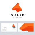 Guard logo template with dog head sign.