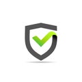 guard logo with tick mark concept  shield check mark logo Royalty Free Stock Photo