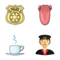 Guard, medicine and other web icon in cartoon style.food, profession icons in set collection.