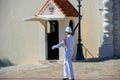 Guard of Monaco near entrance of Palace Principality Royalty Free Stock Photo