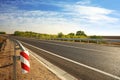 Guard rail and empty asphalt highway. Road trip Royalty Free Stock Photo
