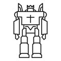 Guard robot transformer icon, outline style