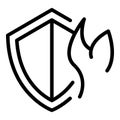 Guard shield icon outline vector. Security school