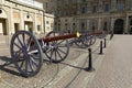 Guard standing outside of Royal King Palace in Stockholm, Sweden