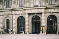 Guard stands on duty at the Royal palace. Stockholm, Sweden. Royalty Free Stock Photo