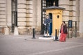 Guard stands on duty at the Royal palace in Stockholm, Sweden. Royalty Free Stock Photo