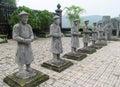 Guard statues at emperor Khai Dinh Tomb in Hue, Vietnam Royalty Free Stock Photo