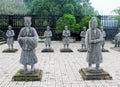 Guard statues at emperor Khai Dinh Tomb Royalty Free Stock Photo