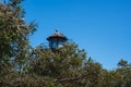 Guard Tower At Alcatraz Prison, Metal Framework With Lookout, USA.