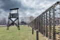 Guard tower in concentration camp Auschwitz Birkenau, Poland Royalty Free Stock Photo