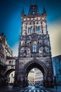 Guard tower in Prague city day time Royalty Free Stock Photo