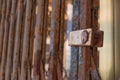 Guardamar del Segura, Alicante, Spain; December 8 2.017: Rusty expanded panel mesh close up