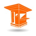 Guardhouse and security guard logo vector illustration