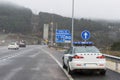 Guardia Civil car watches traffic Royalty Free Stock Photo