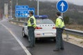 Guardia Civil officers watch traffic Royalty Free Stock Photo